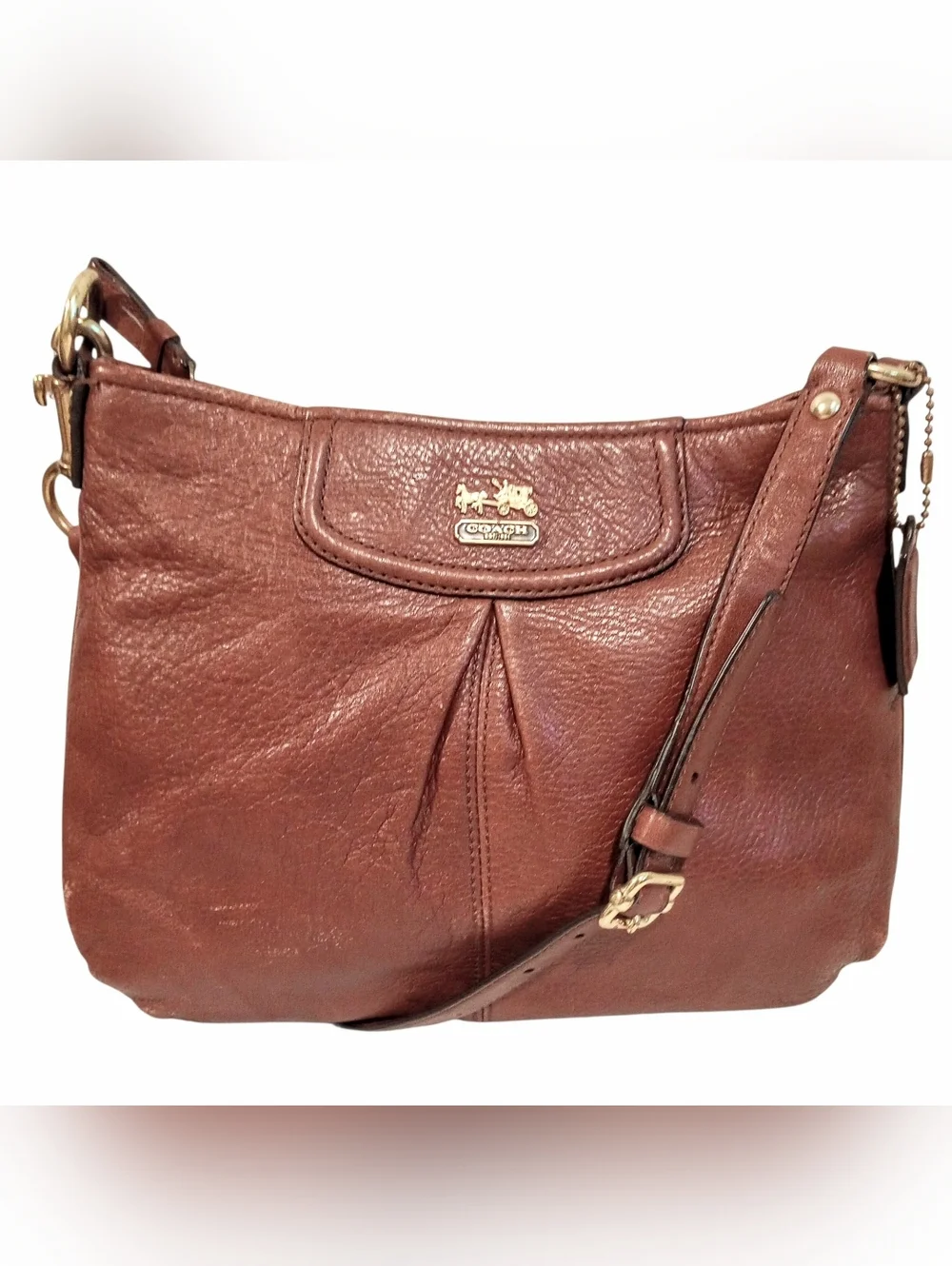 Coach Madison Isabella Pebbled Leather Crossbody - Picture 1 of 14